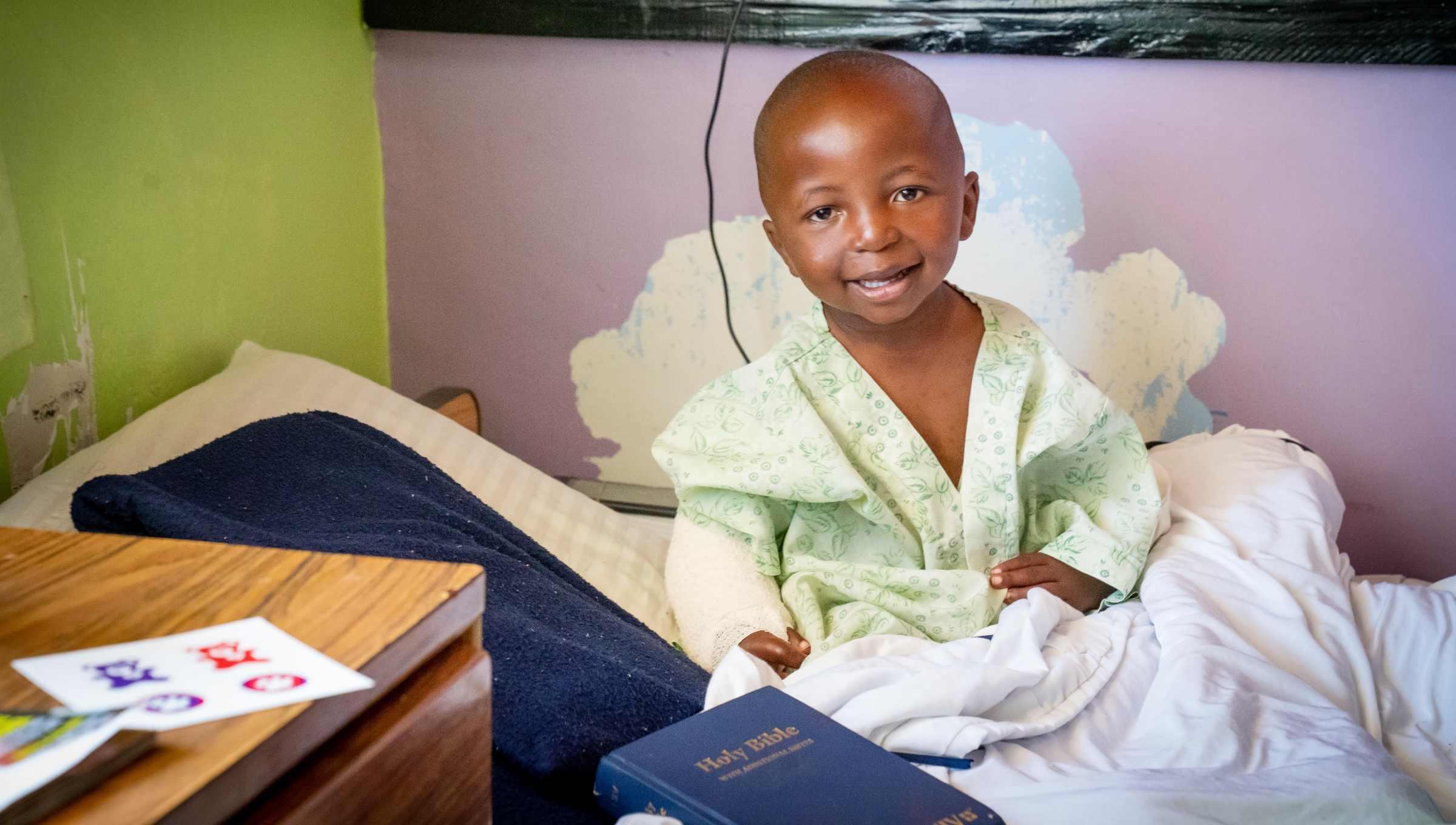 Smiling child patient after surgery